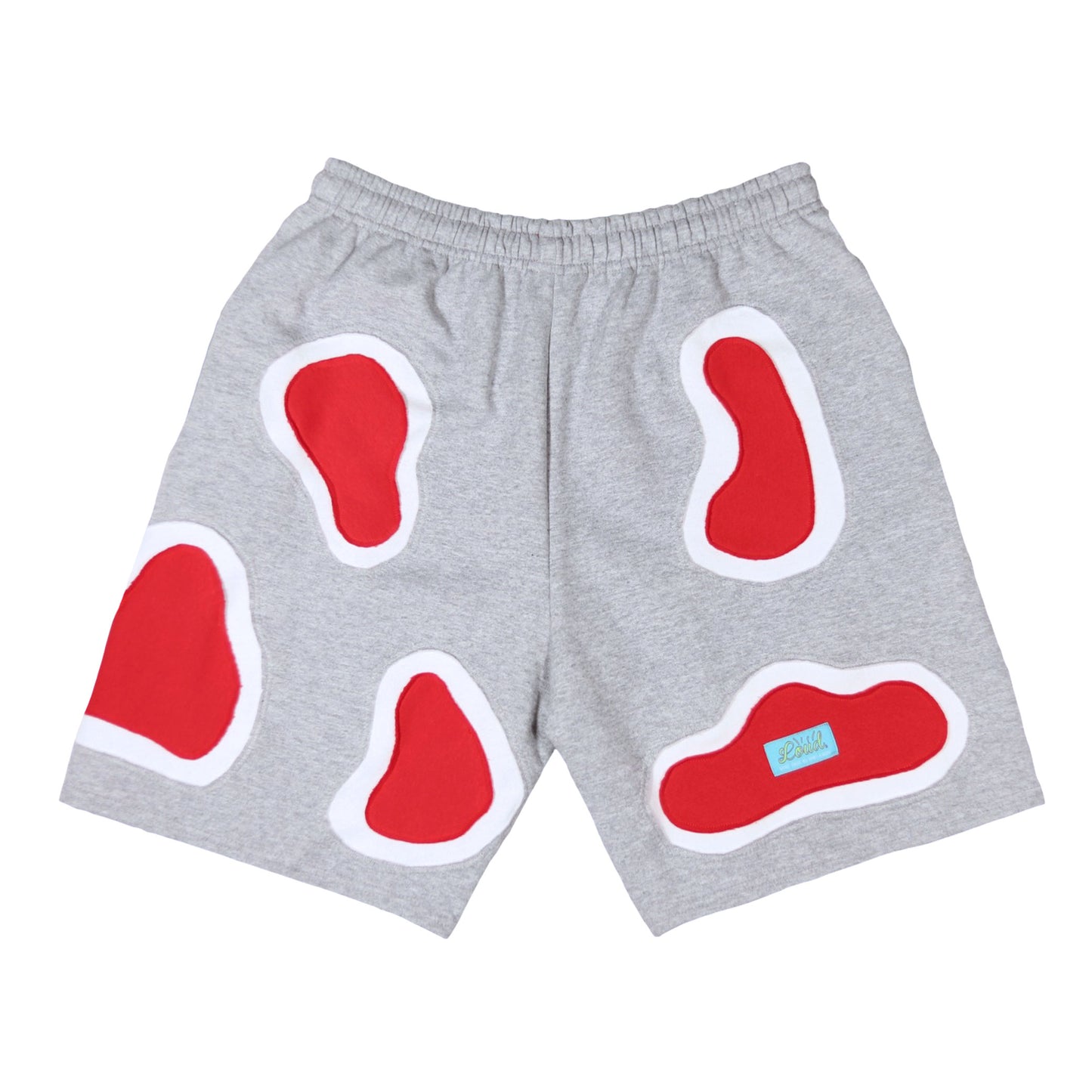 Loud Aura Madison Shorts - Heather Grey/Red