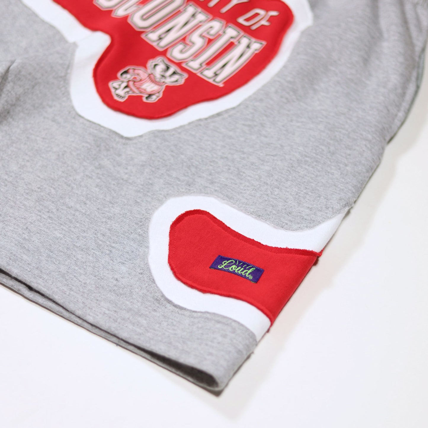 Loud Aura Madison Shorts - Heather Grey/Red