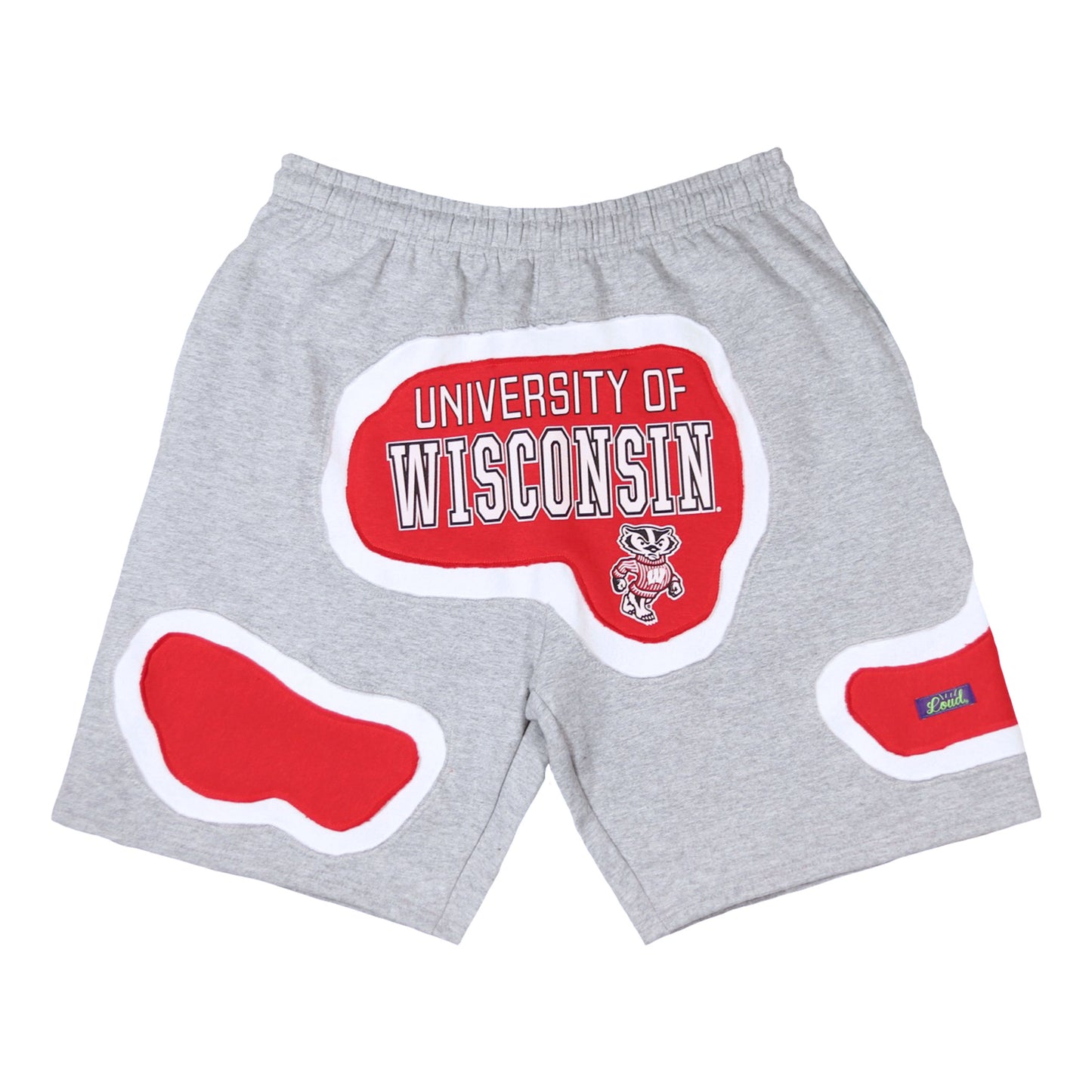 Loud Aura Madison Shorts - Heather Grey/Red