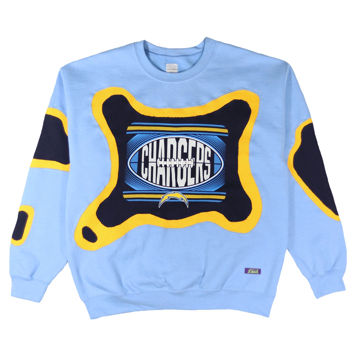 Loud Aura Los Angeles Crewneck - Sky Blue/Gold/Navy