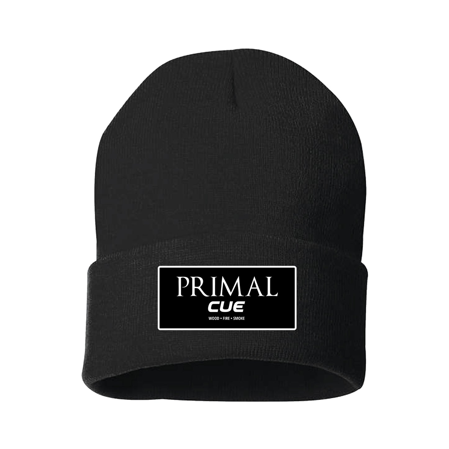 Wood Fire Smoke Logo Beanie - Black