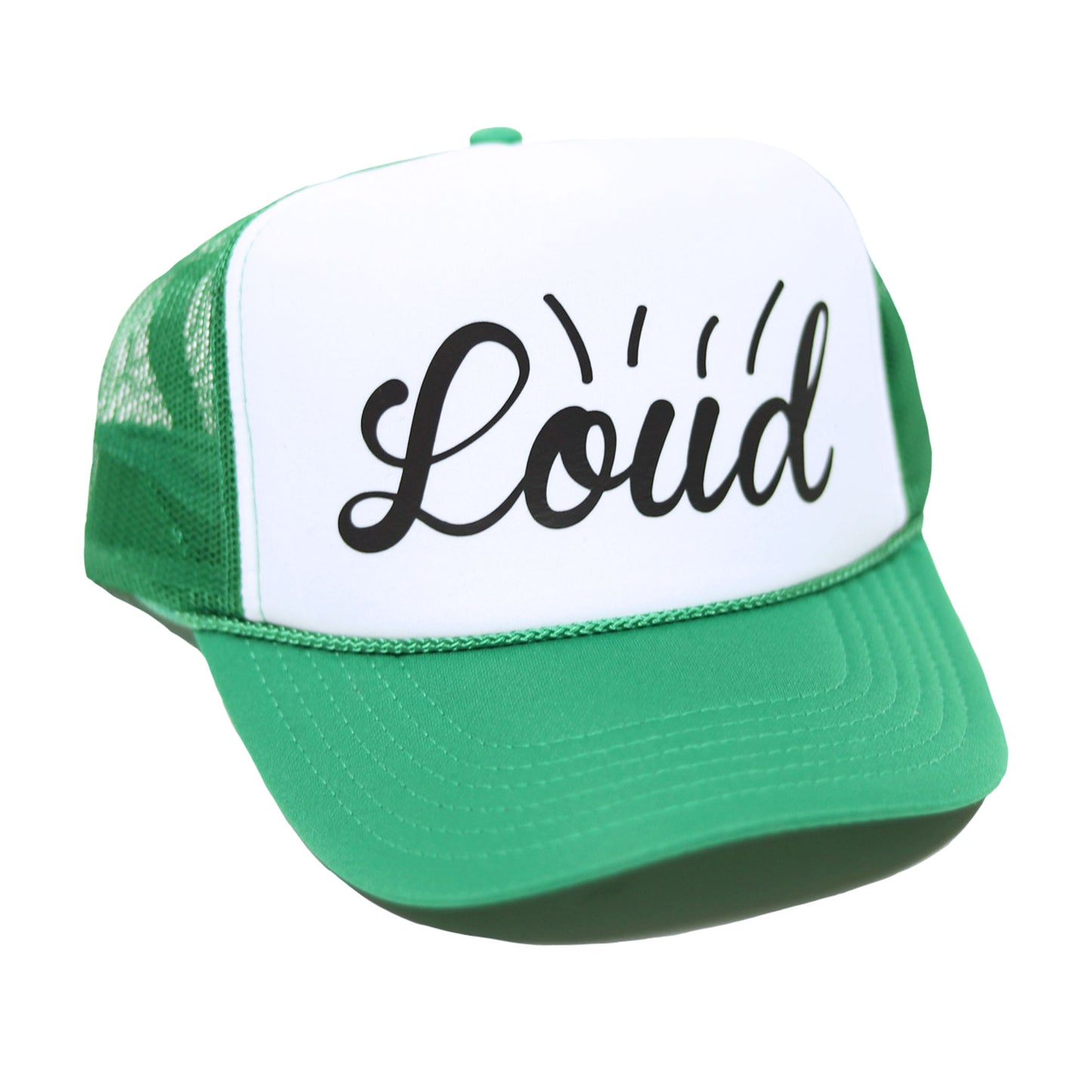 Loud Logo Trucker Hat - Green/White/Black