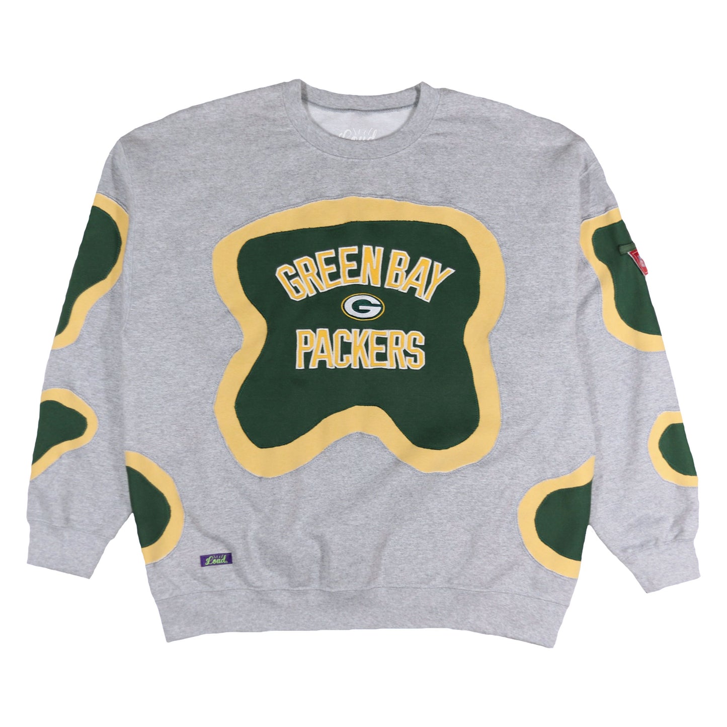 Loud Aura Green Bay Crewneck - Grey/Dark Green/Yellow