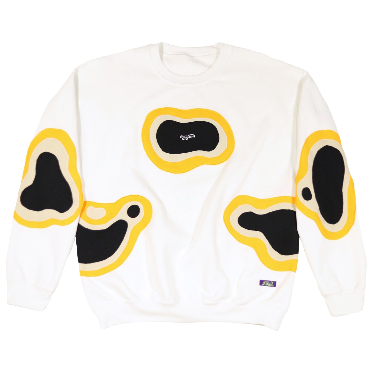Loud Aura Crewneck - White/Gold/Cream/Black