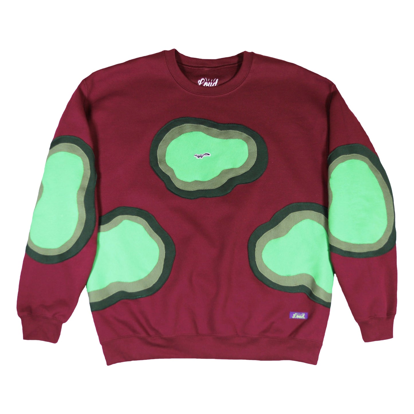 Loud Aura Crewneck - Burgundy/Pine/Olive/Irish