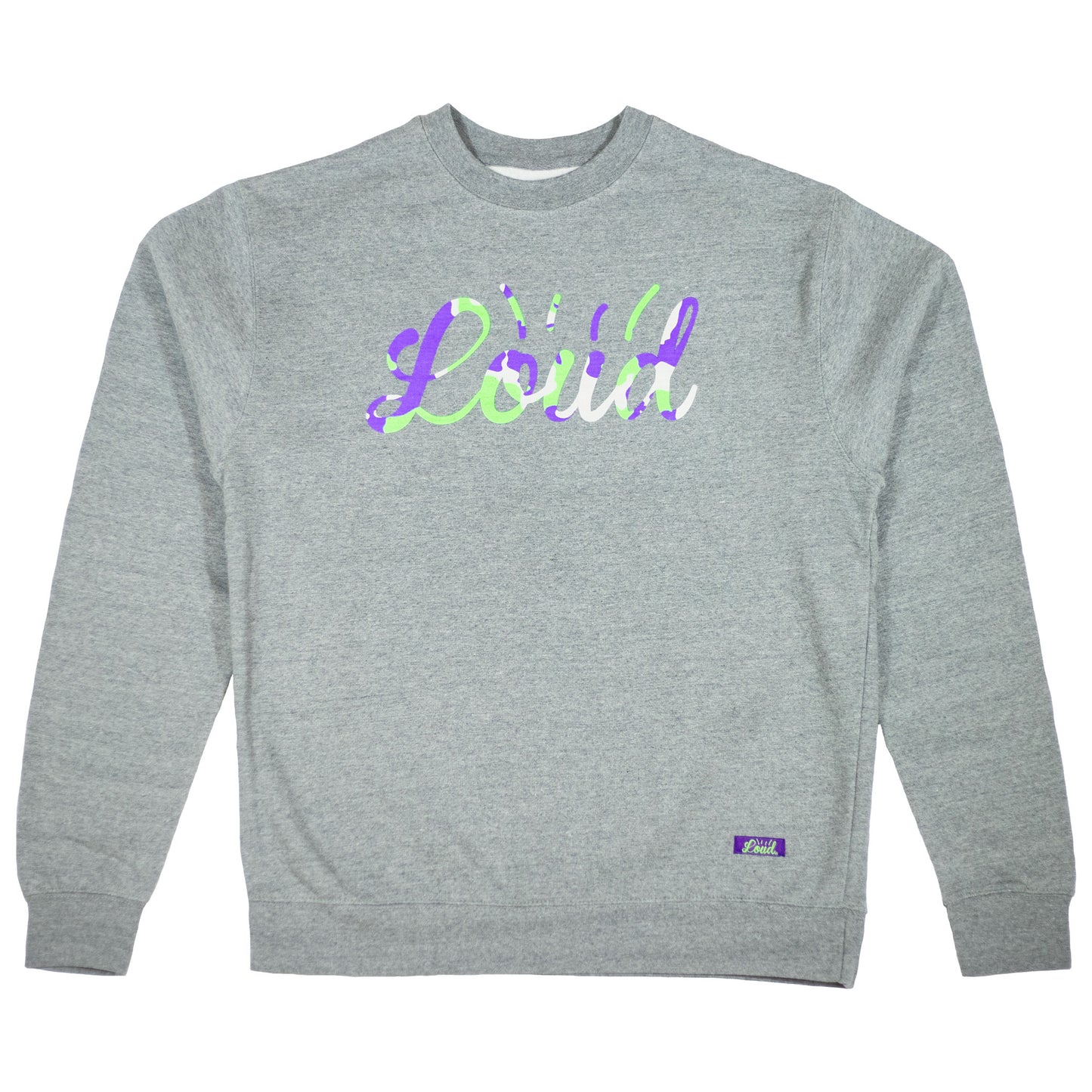Camo Loud Logo Crewneck - Heather Steel