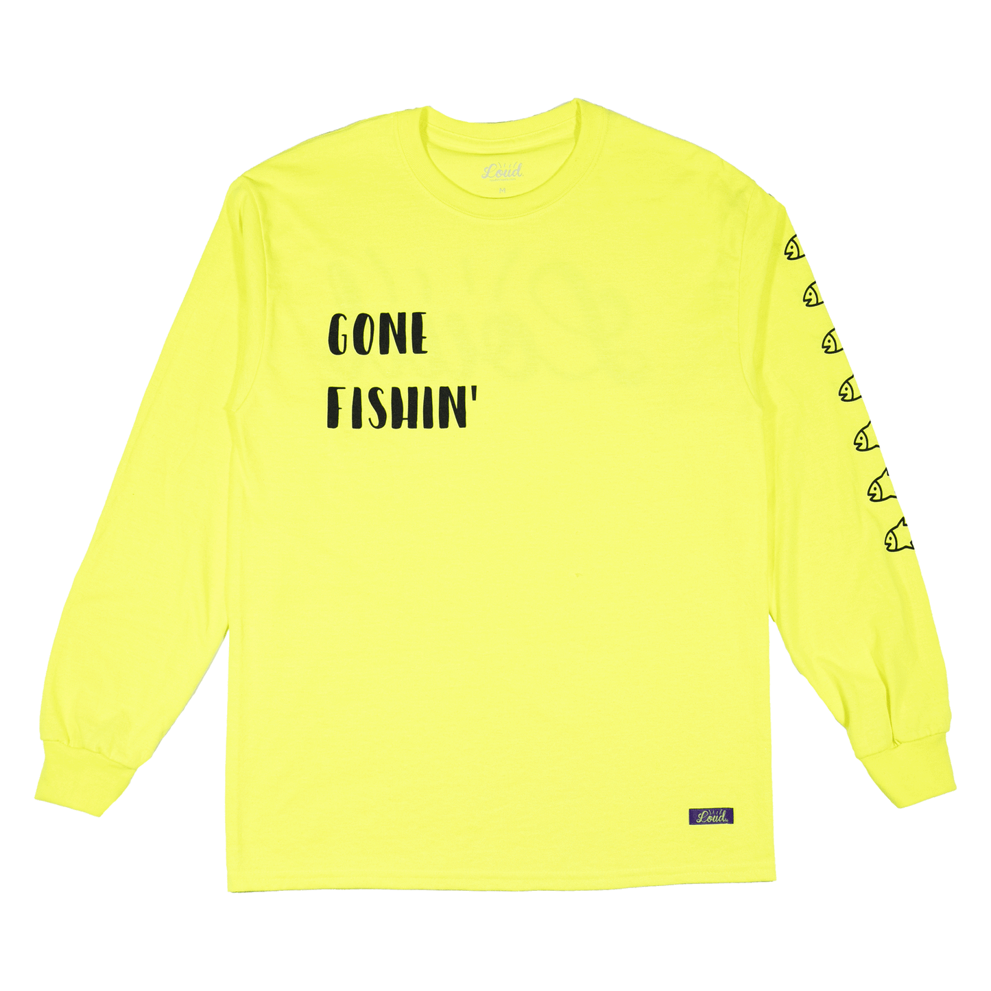 Gone Fishin' L/S Tee - Chartreuse