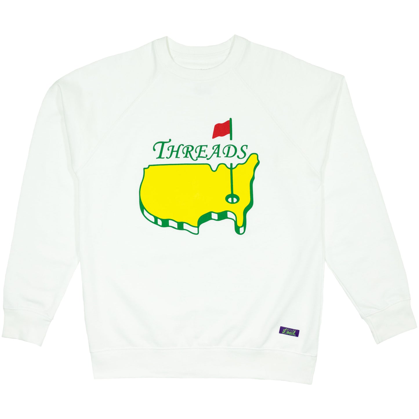 Green Jacket Terry Crewneck - White