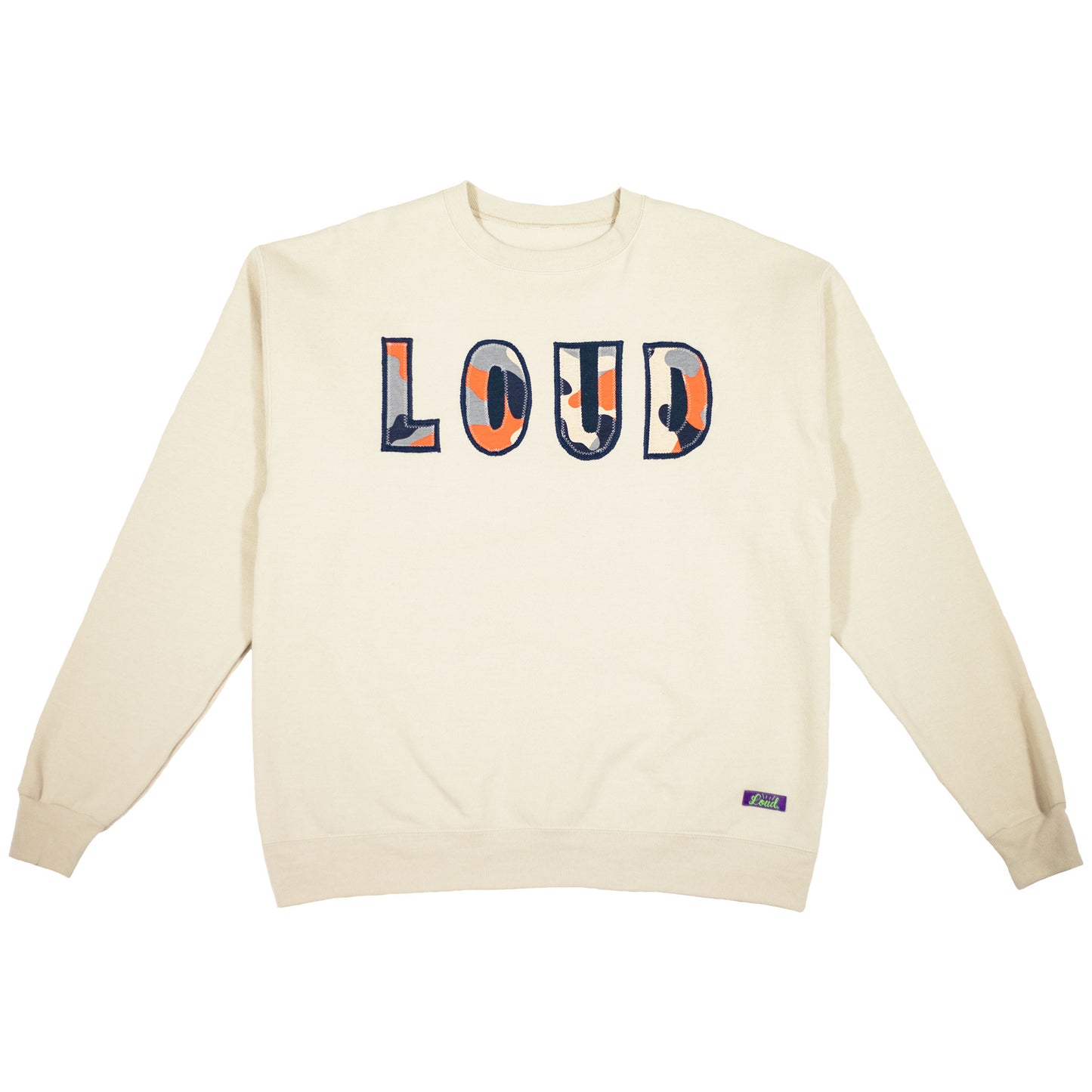 Loud Camo Crewneck - Cream/Navy