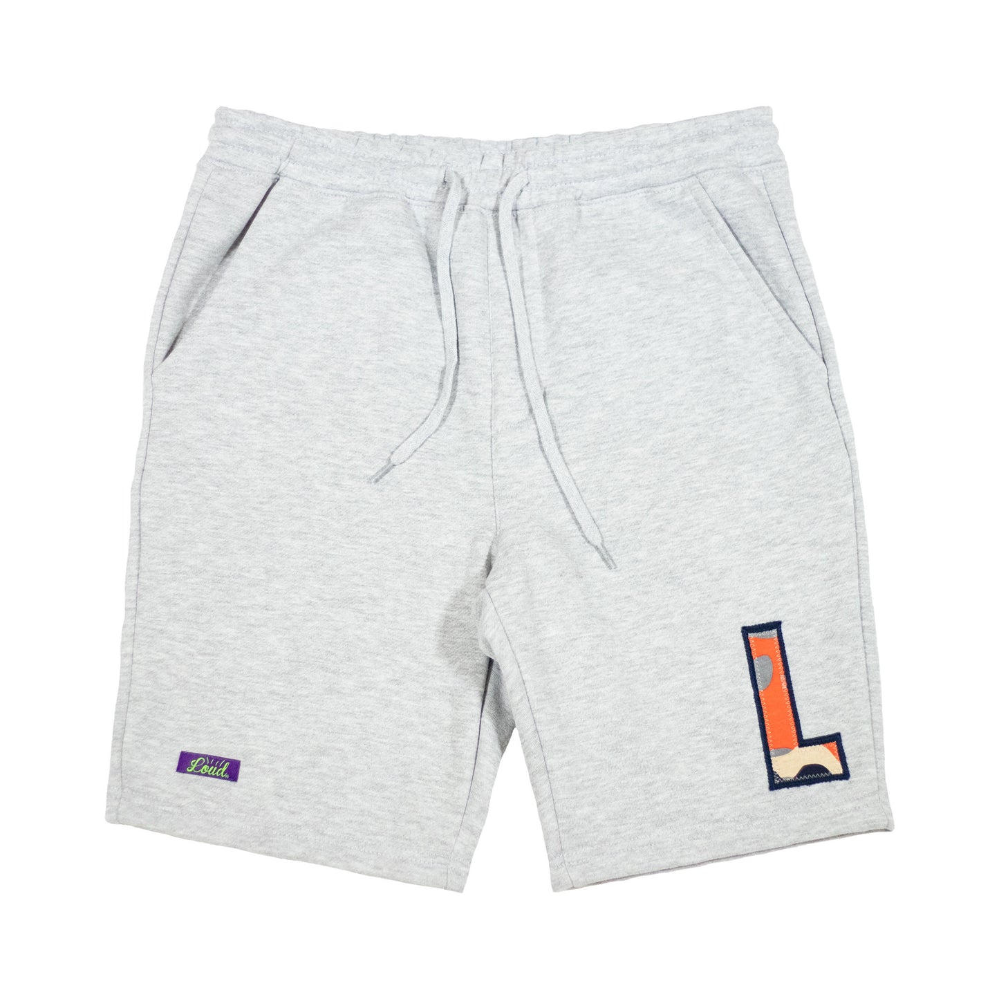 Loud Camo Fleece Shorts - Heather Grey/Navy