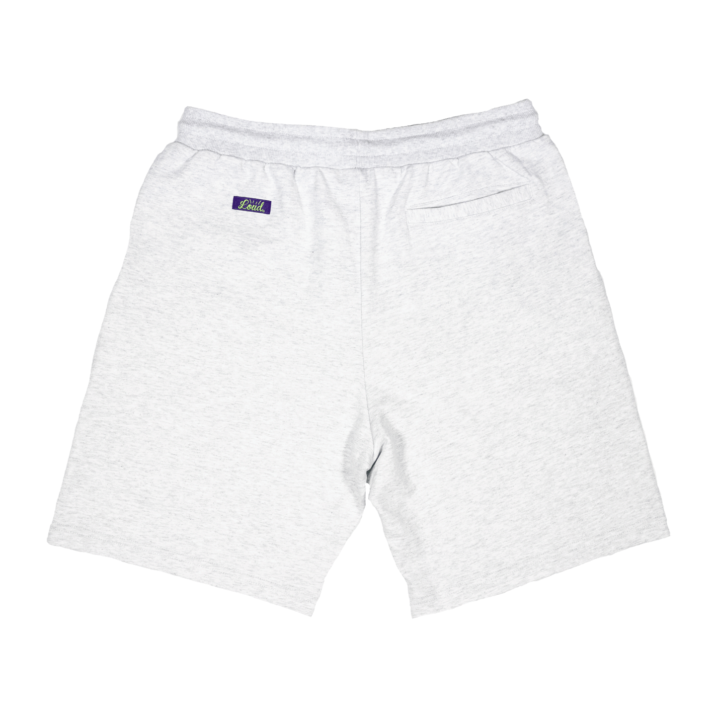 Loud French Terry Shorts - Heather White/Chartreuse