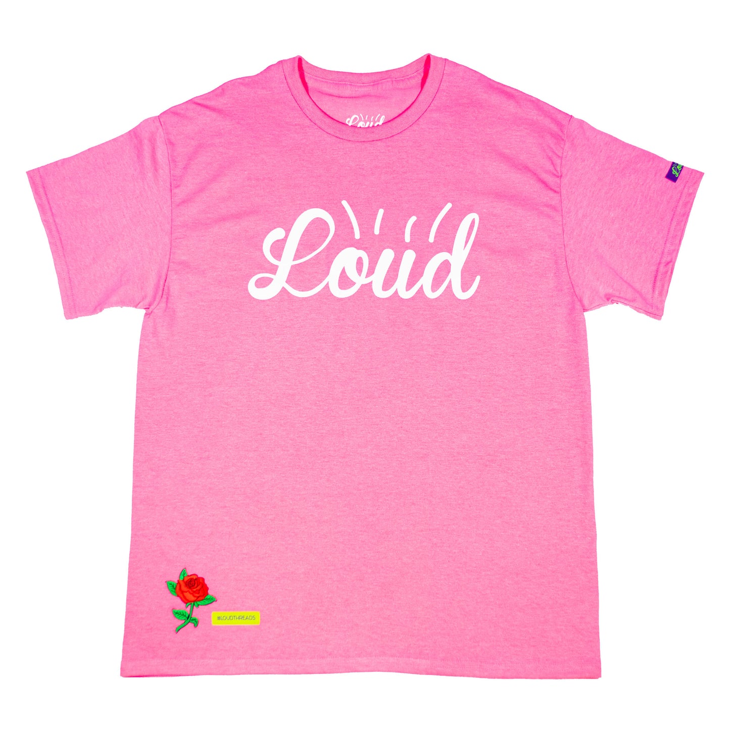 Loud Logo Rose Tee - Neo Pink