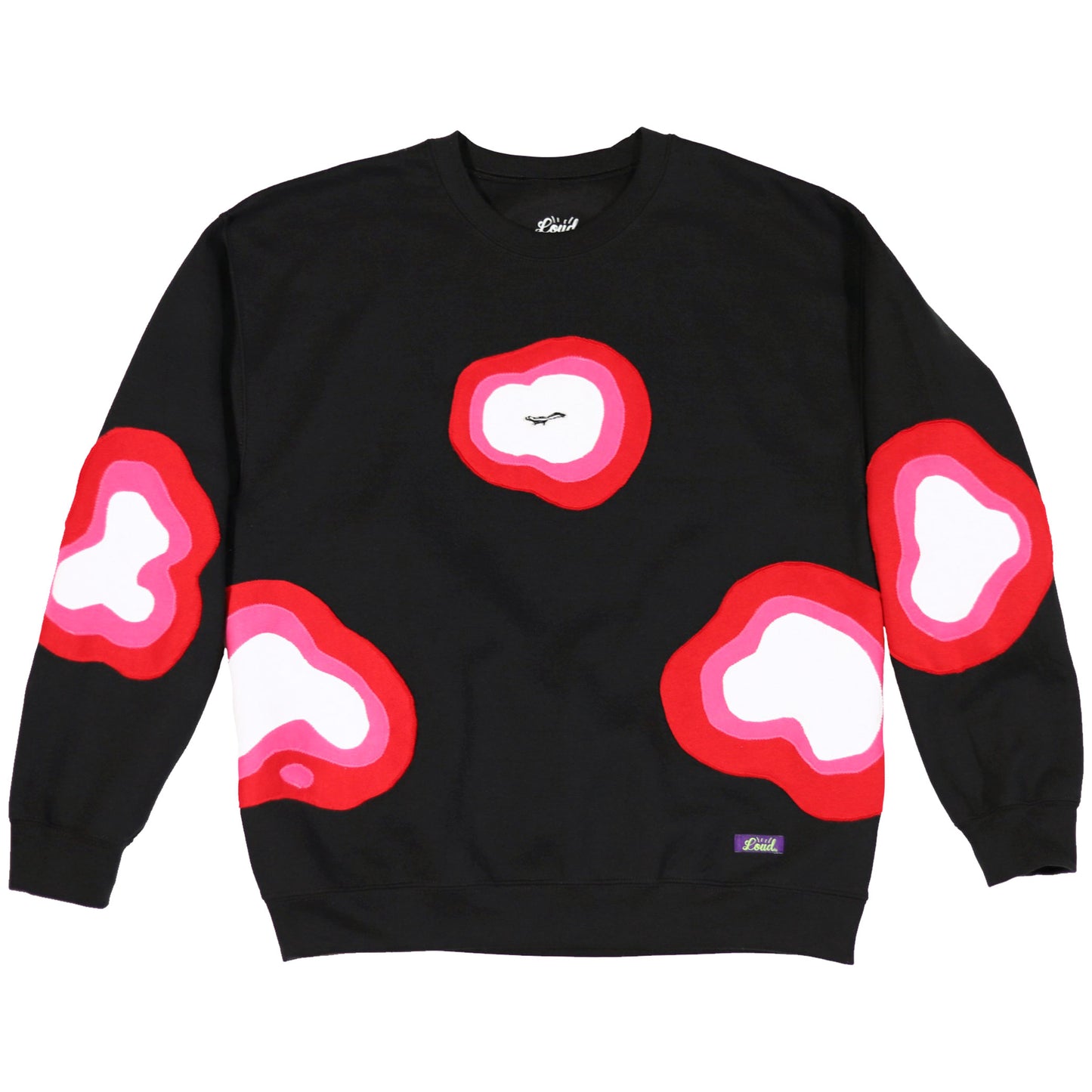 Loud Aura Crewneck - Black/Red/Fuchsia/White