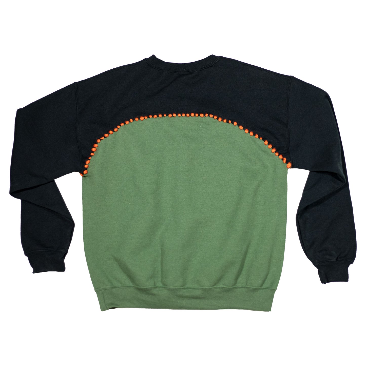 Chunky Yarn Crewneck - Black/Olive