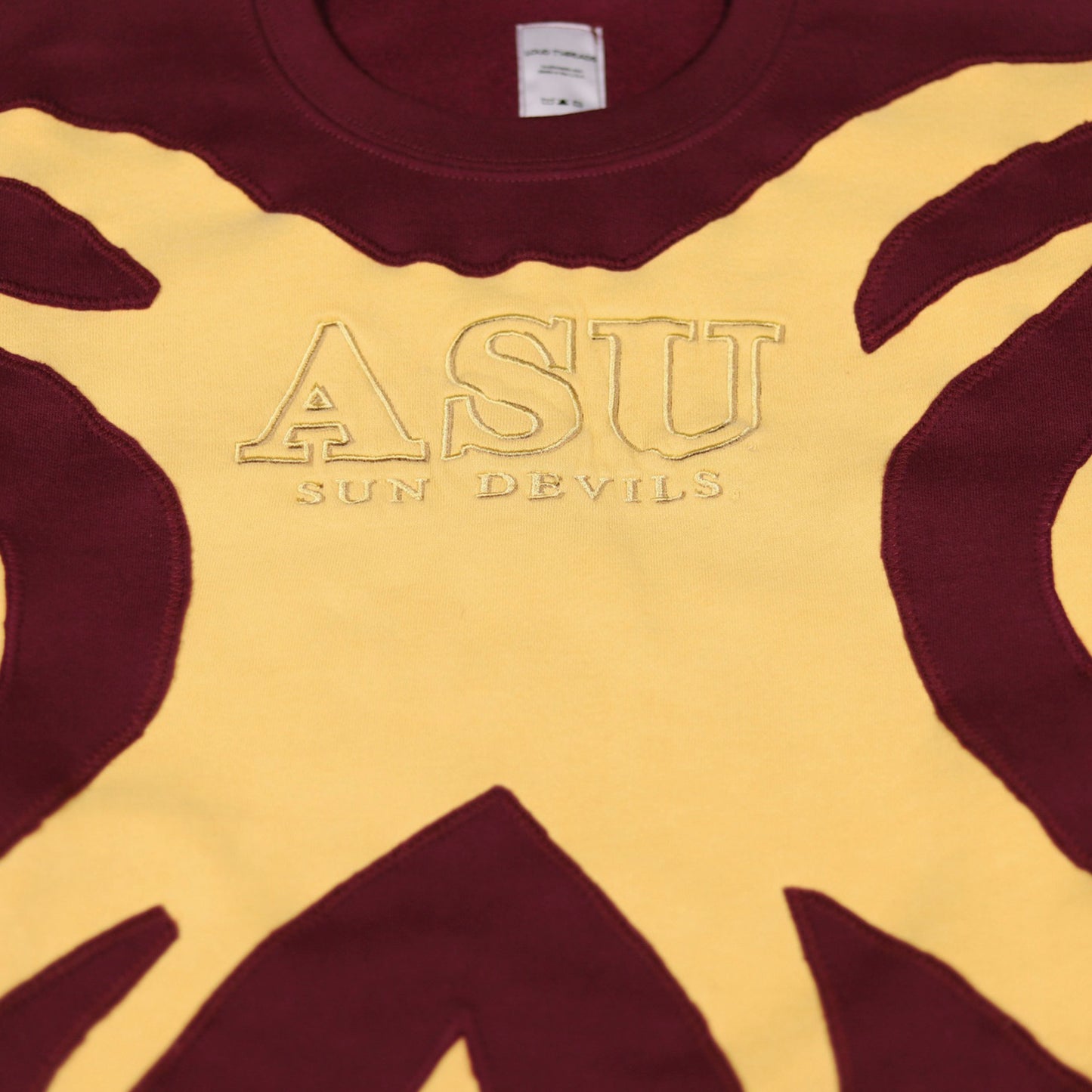 Loud Rising Tempe Crewneck - Maroon/Gold/Yellow