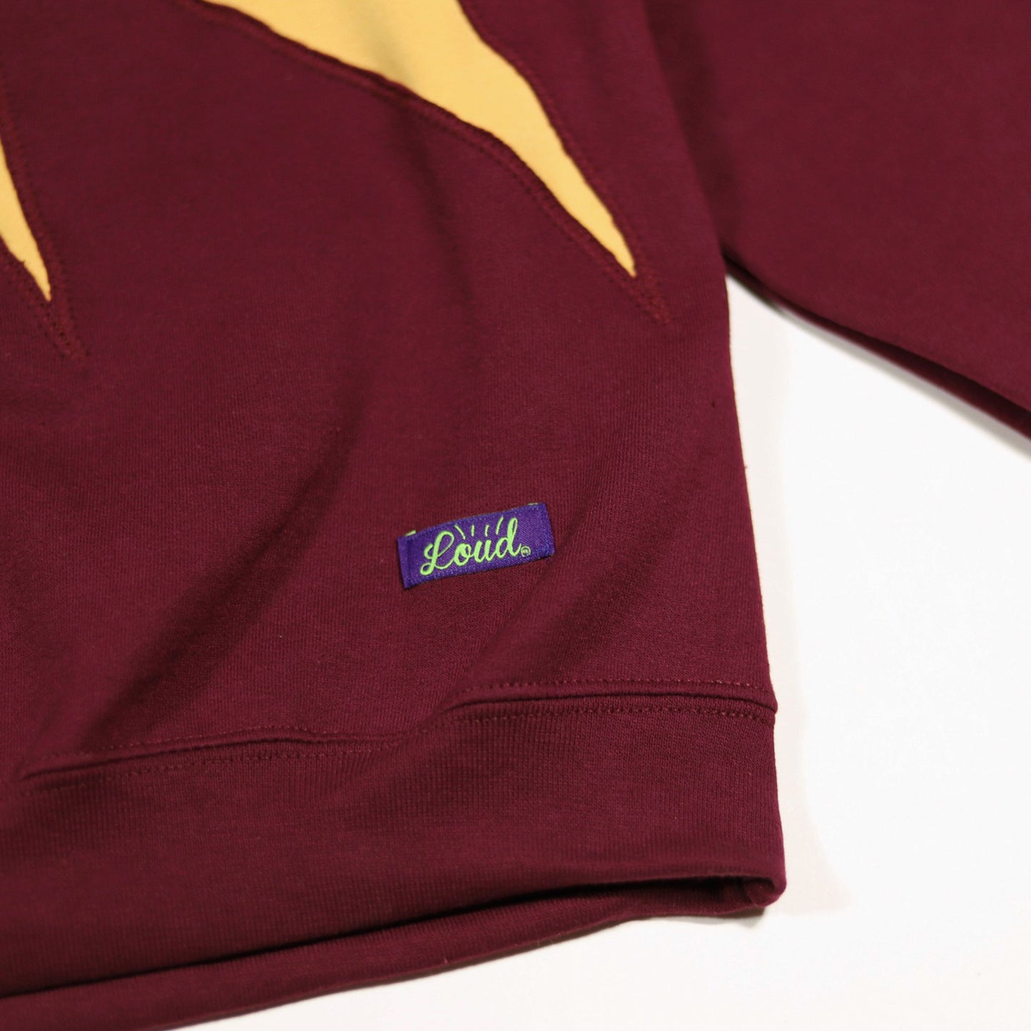 Loud Rising Tempe Crewneck - Maroon/Gold/Yellow