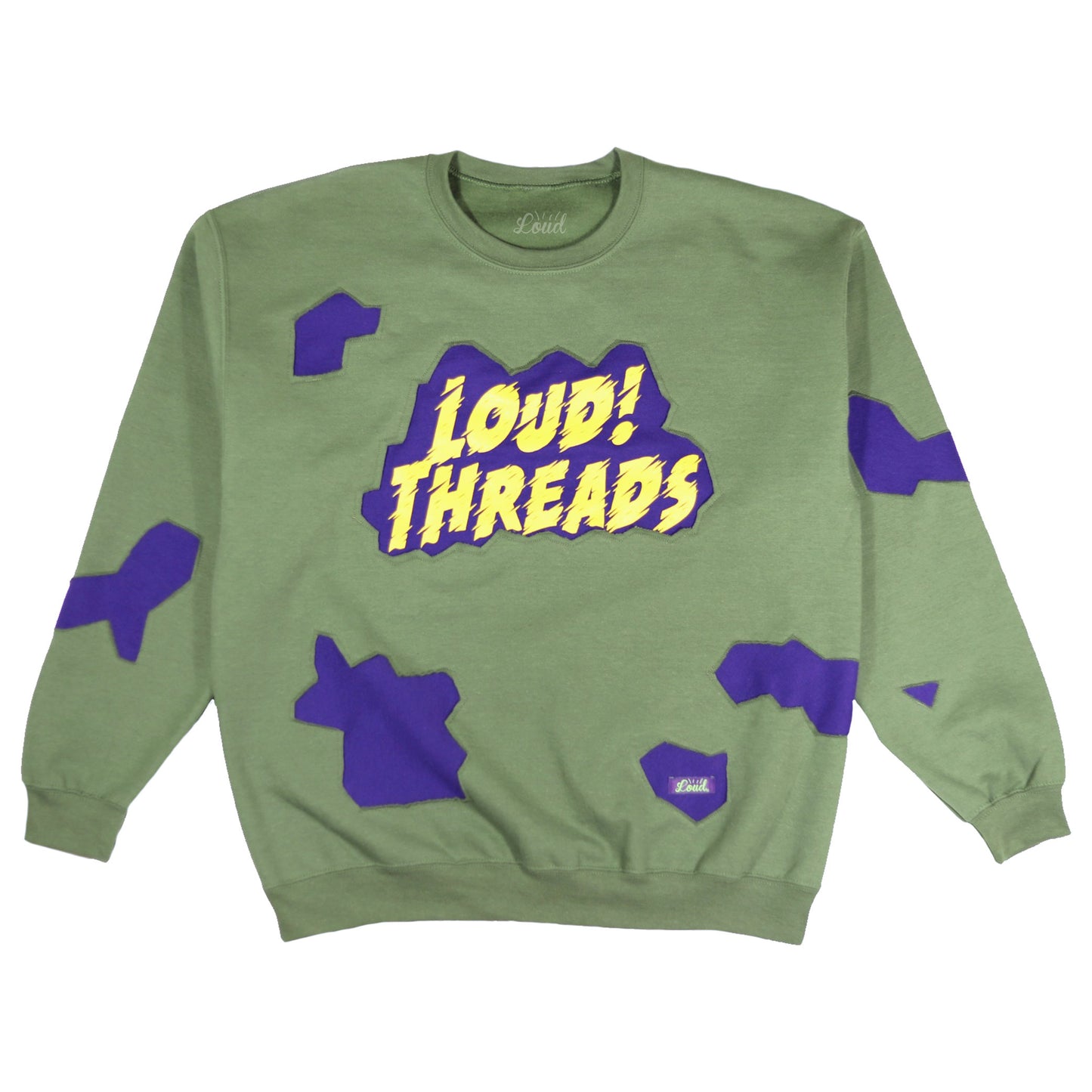 Loud Bedrock Crewneck - Olive/Grape