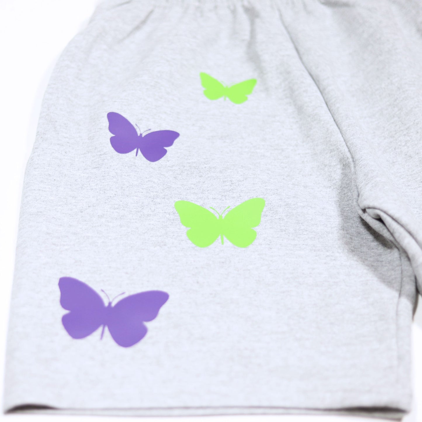 Loud Butterflies Fleece Shorts - Heather Grey