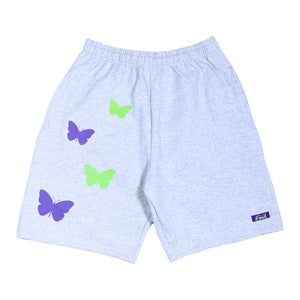 Loud Butterflies Fleece Shorts - Heather Grey