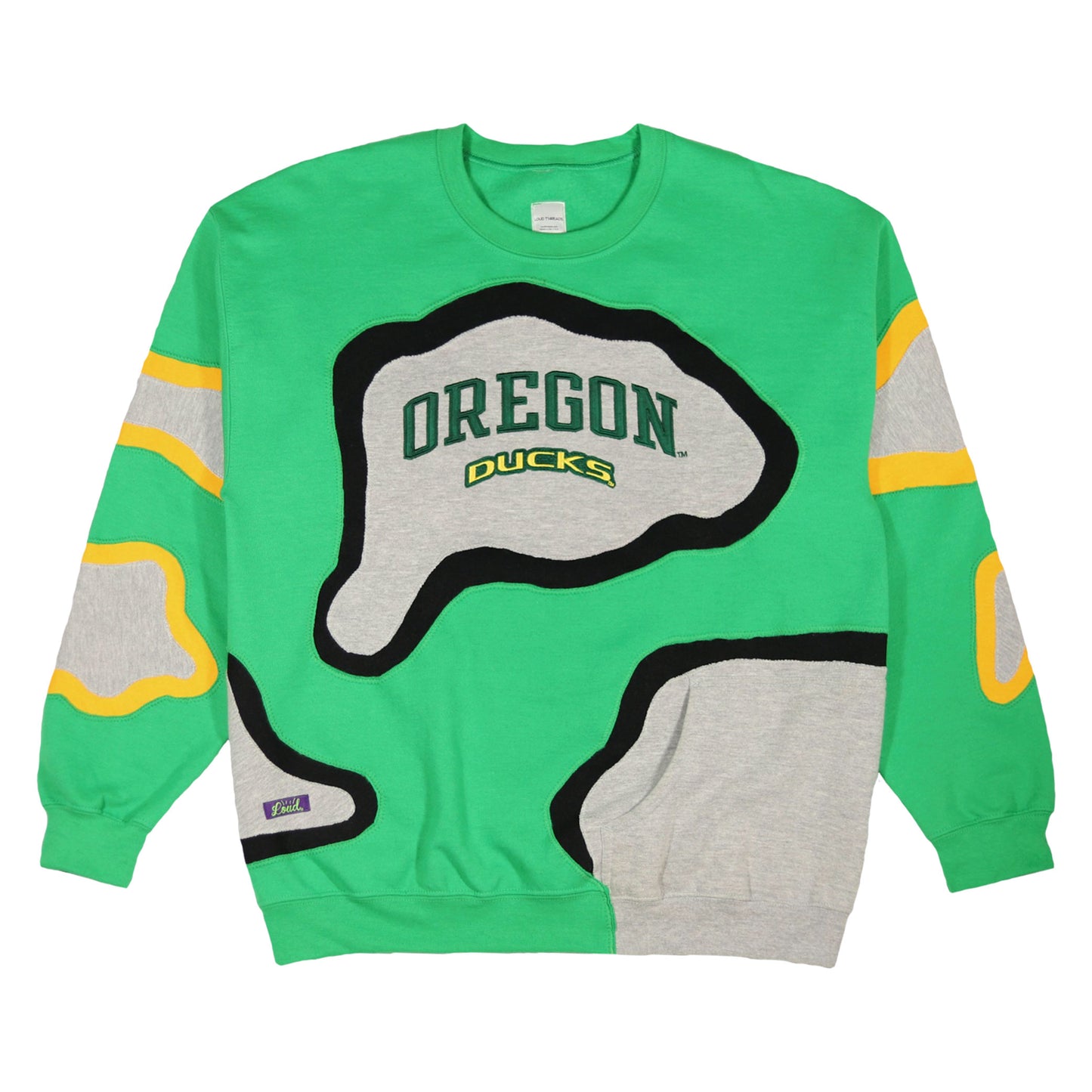 Loud Aura Eugene Crewneck - Green/Black/Yellow/Grey