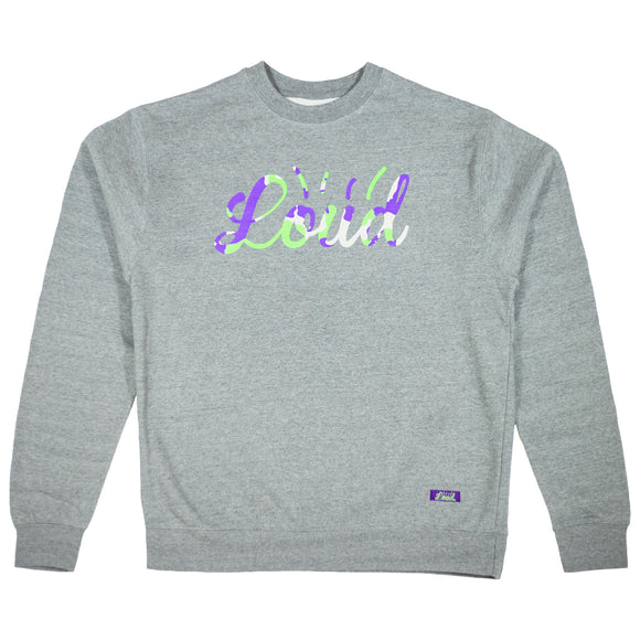 Camo Loud Logo Crewneck - Heather Steel