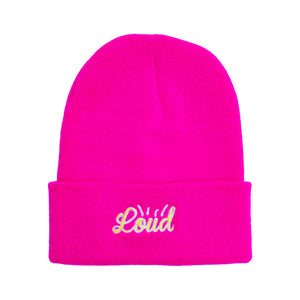 Loud Logo Beanie - Neo Pink