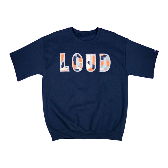 Loud Camo S/S Crewneck - Navy/Grey