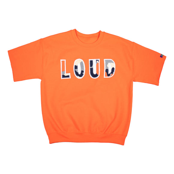 Loud Camo S/S Crewneck - Orange/White