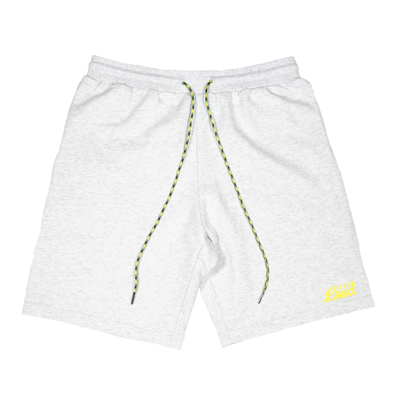 Loud French Terry Shorts - Heather White/Chartreuse